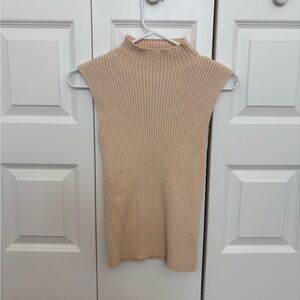 Ivory Mock Neck Sweater Tank